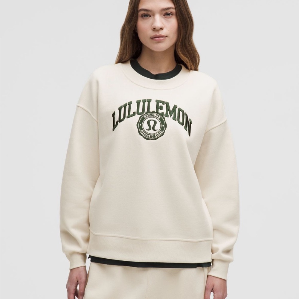 Lululemon Perfectly Oversized Crew Graphic - Butter Yellow - Size M - Like New